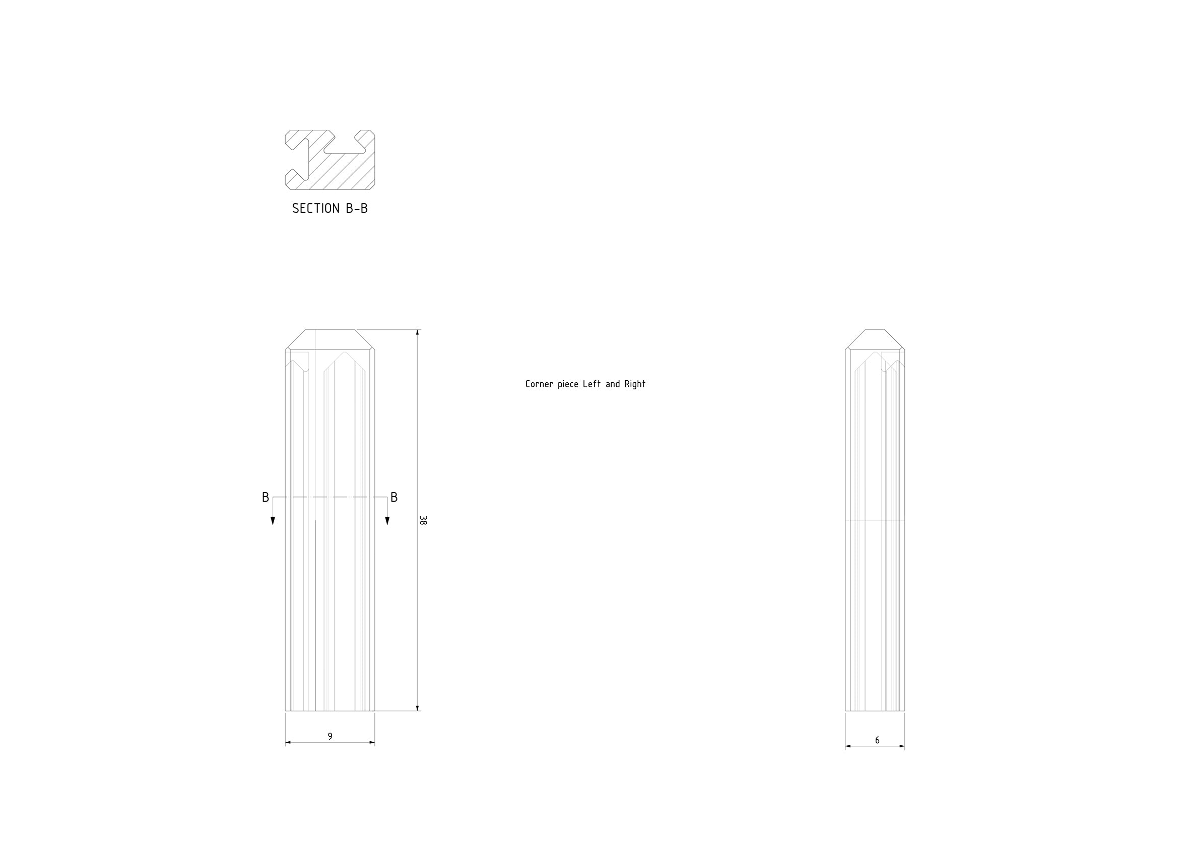 Corner piece left and right Ultimate Fencing