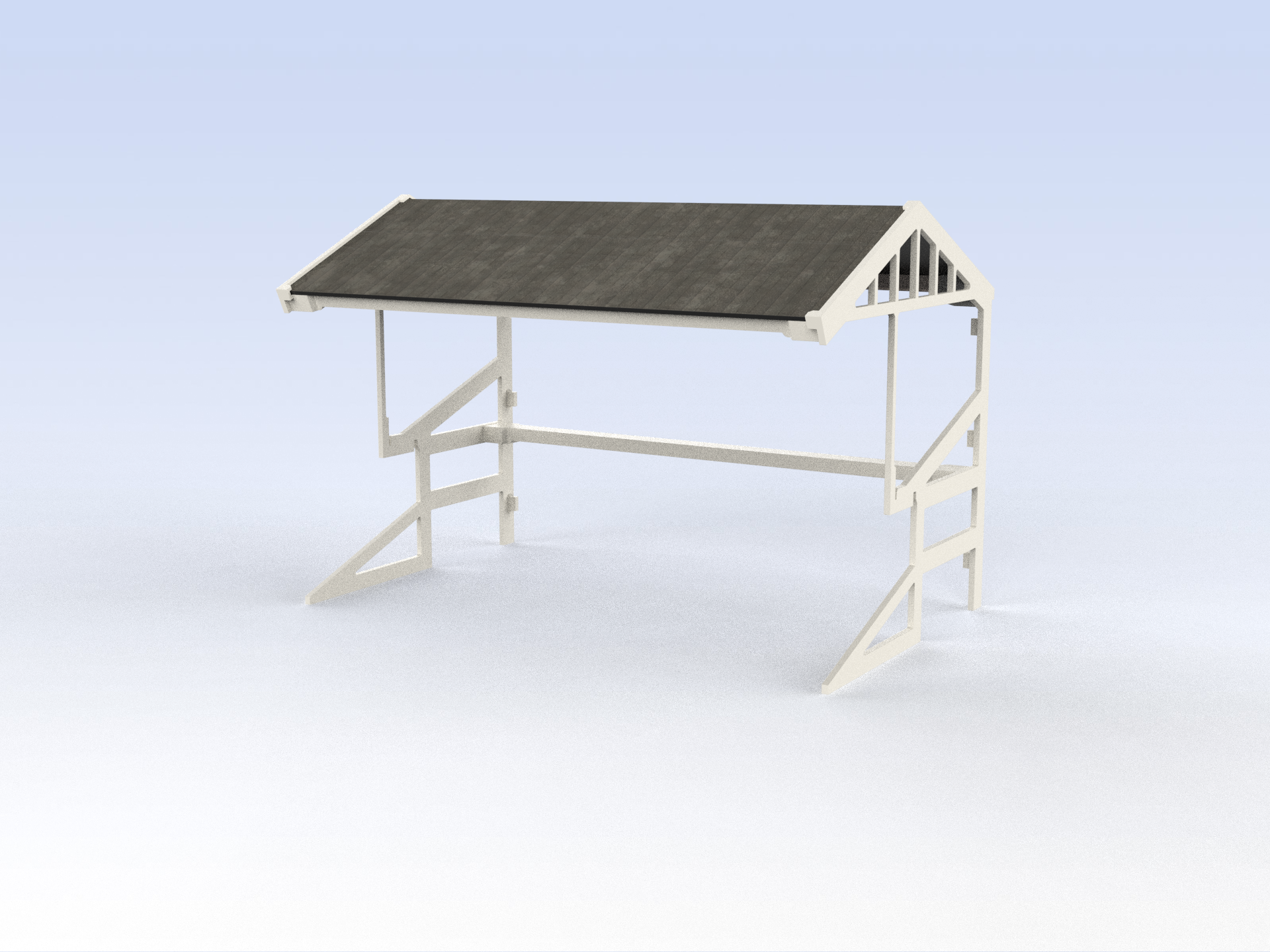 The Second Tier construction with roof for Terraces T1 , T3 and T5