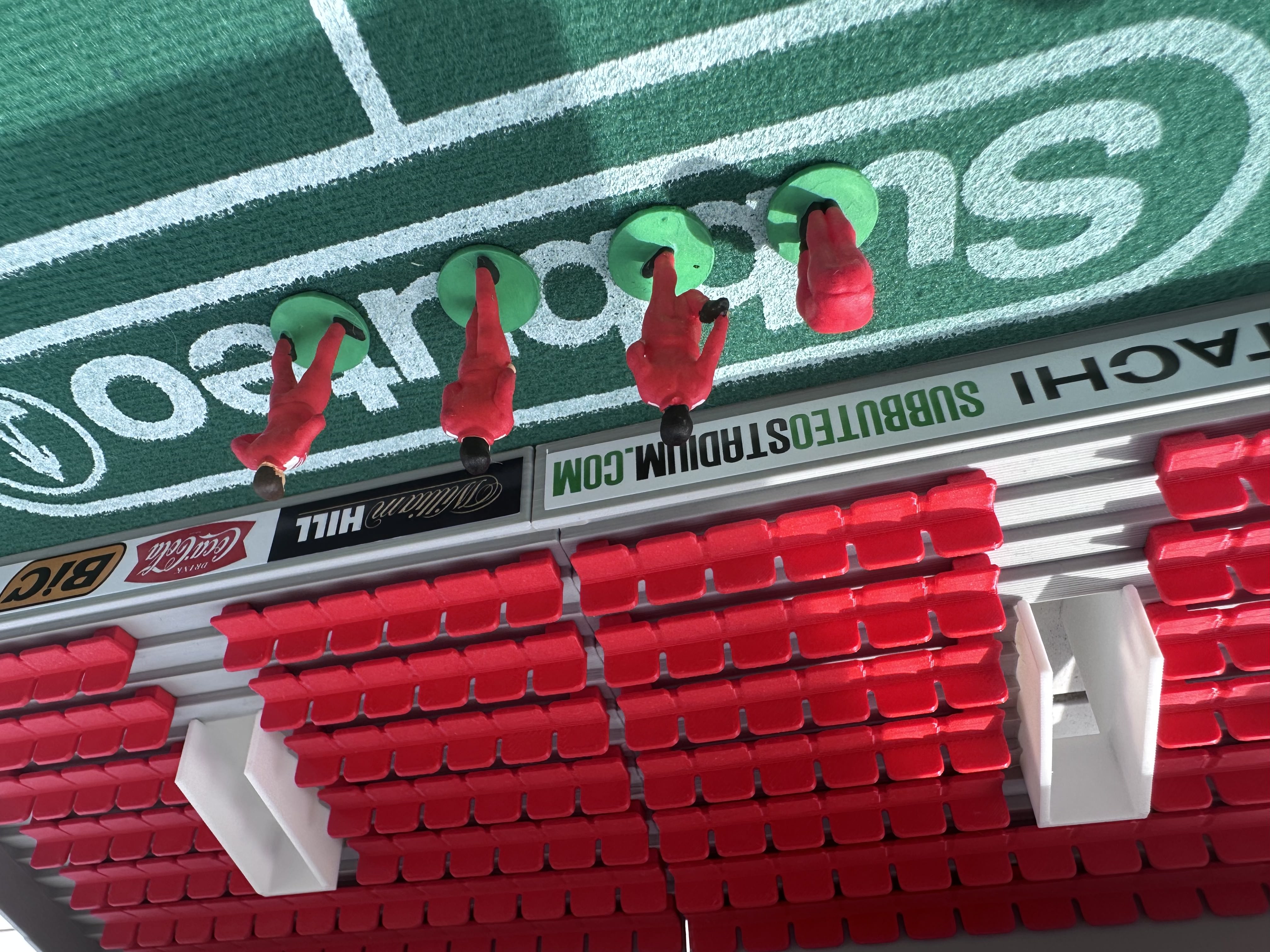 Reserve players warming up – Hand-Painted Subbuteo Accessory (Set of 4)