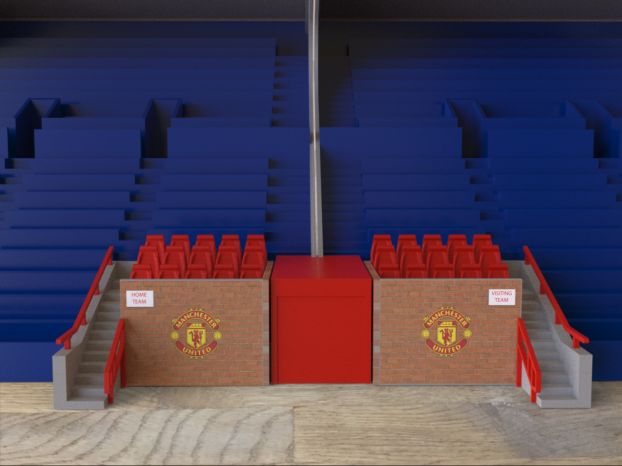 Replica Old Trafford Dugouts (set) with Players tunnel included