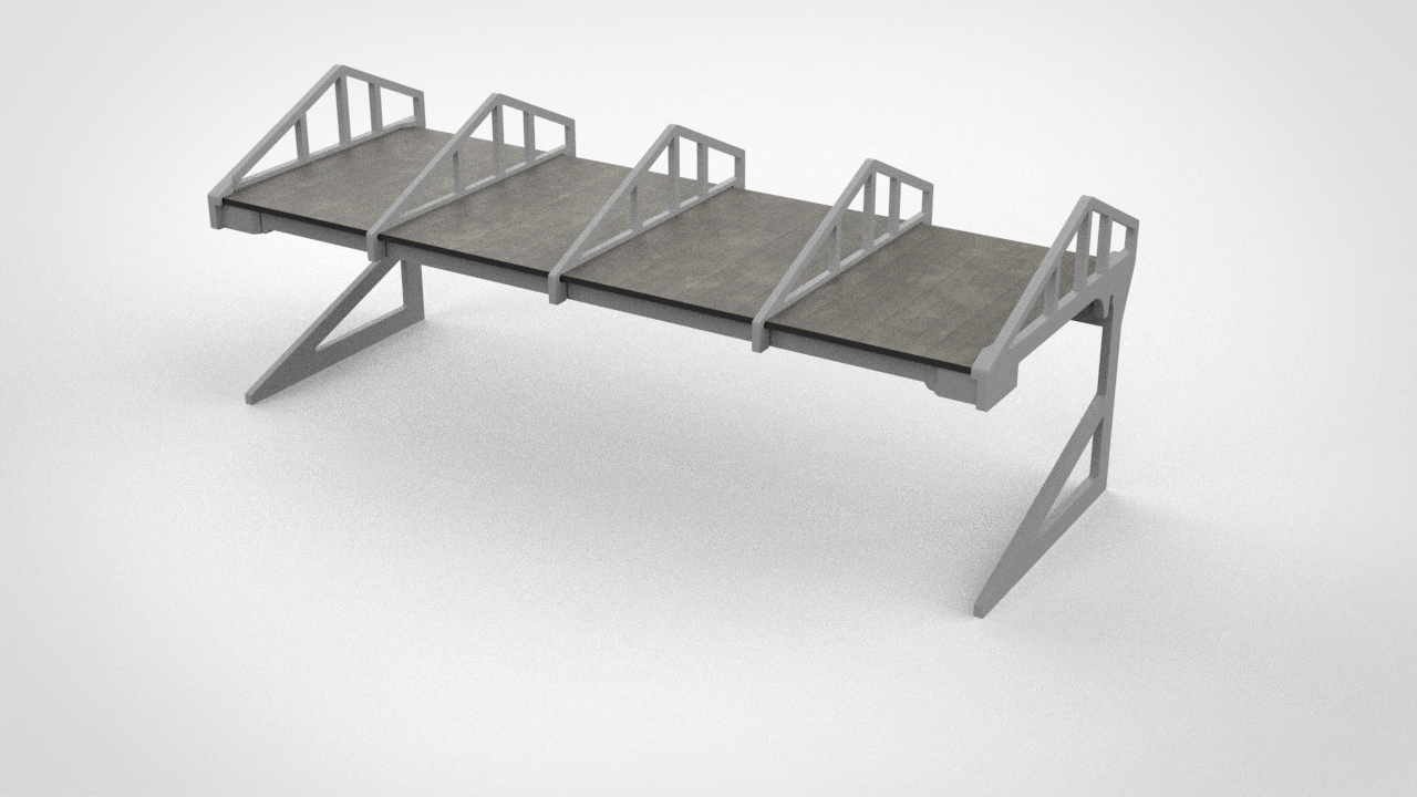 Single tier construction with roof for Terraces T1 , T3 and T5