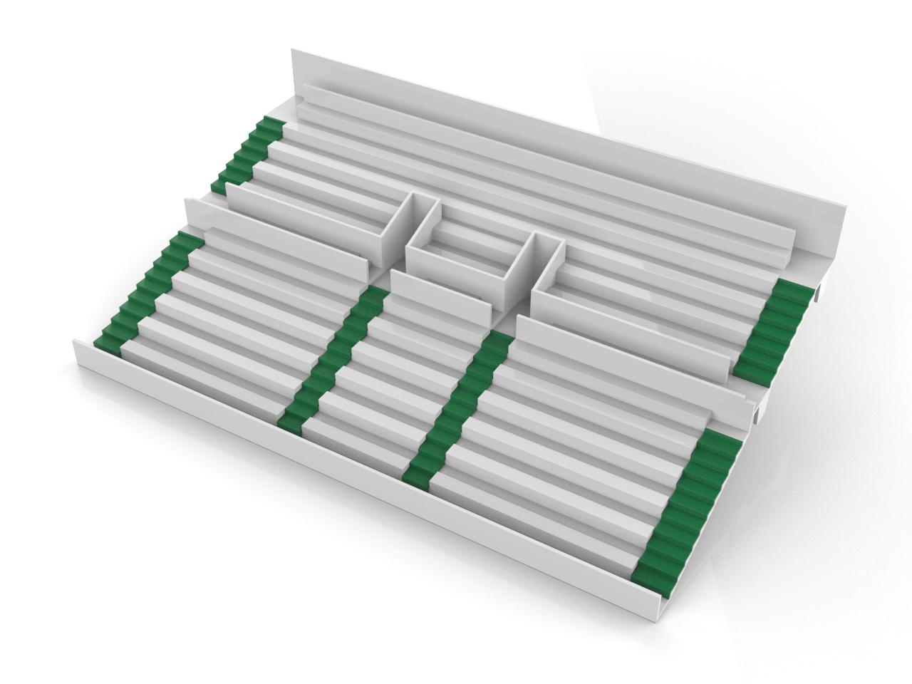 6 Stairs overlays for Subbuteo grandstands (ref 61216 and 61217)
