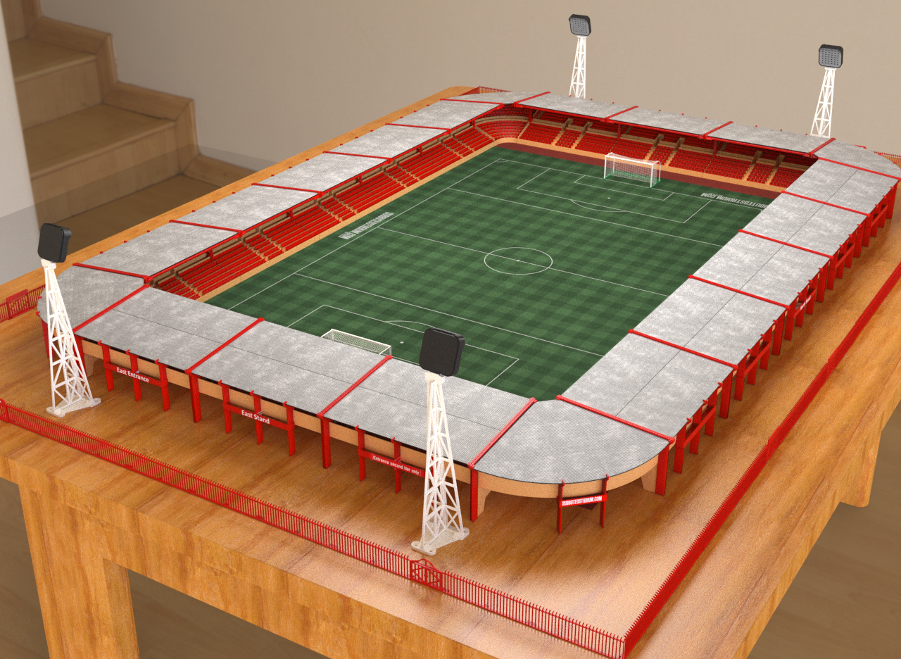 Straight roof construction for Subbuteo corner stand C143 and 61218
