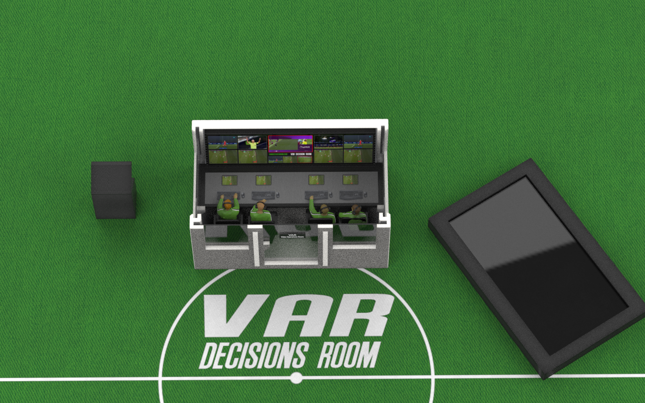 Miniature VAR Referees – Hand-Painted Subbuteo Accessory (Set of 4)