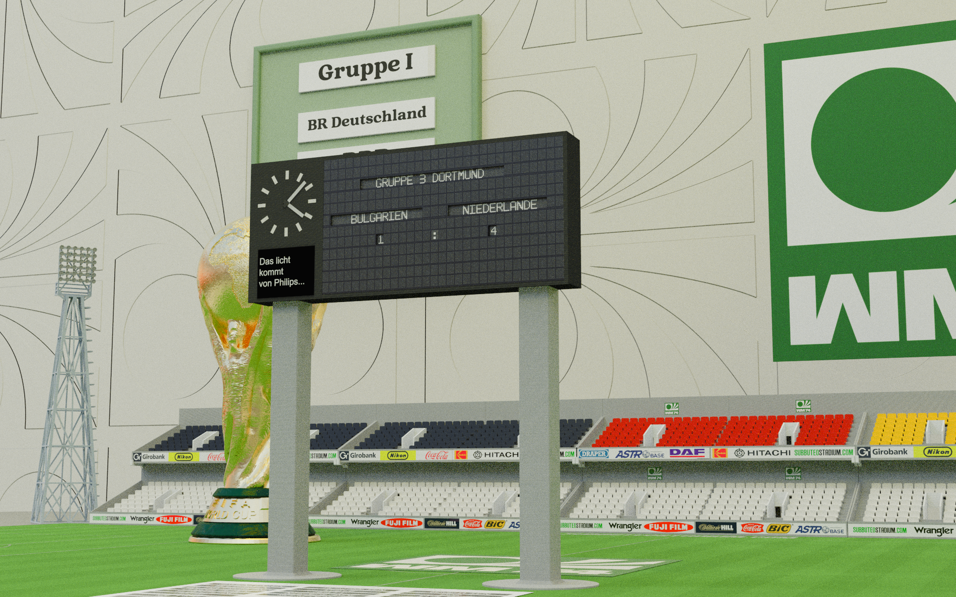 The WM 74 scoreboard