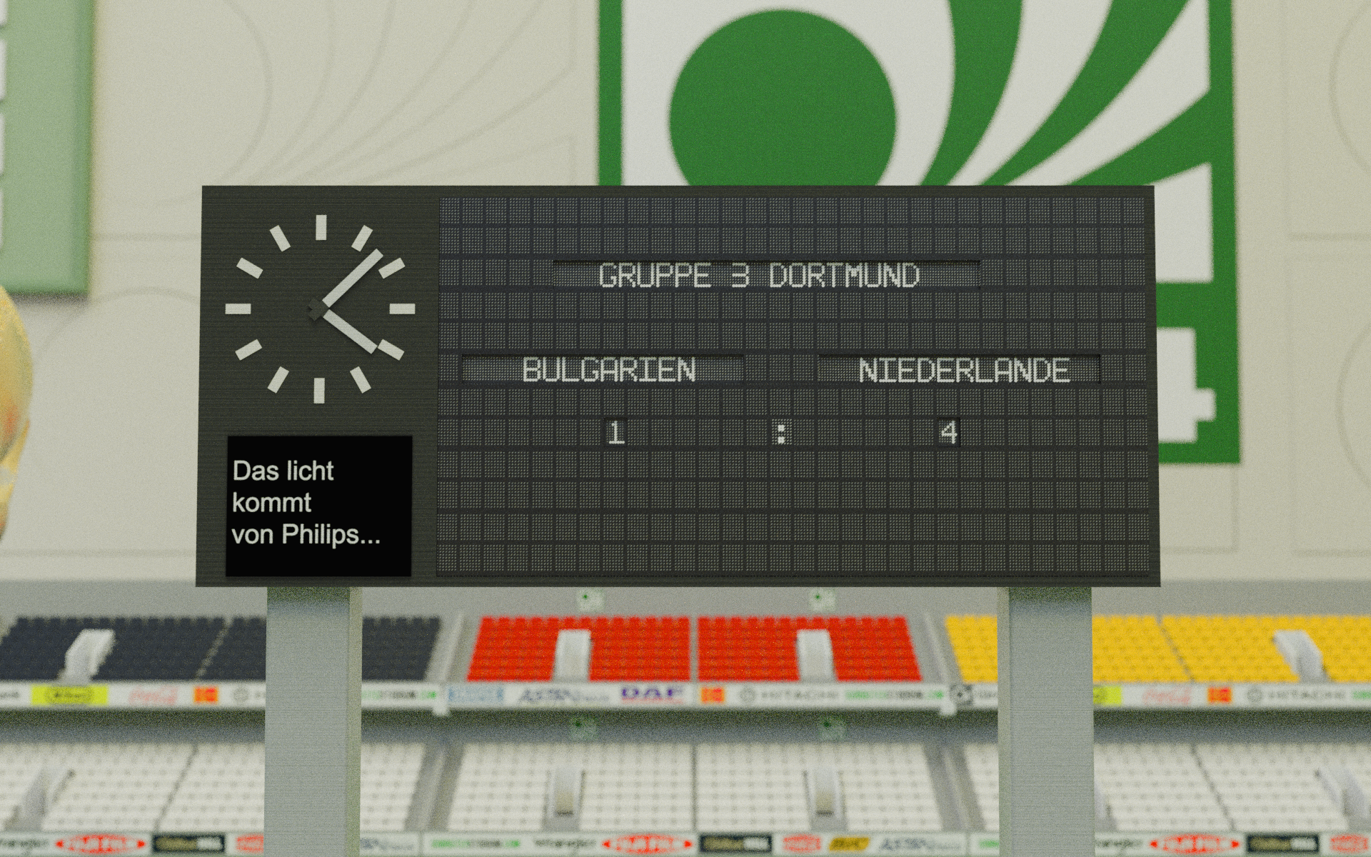 The WM 74 scoreboard