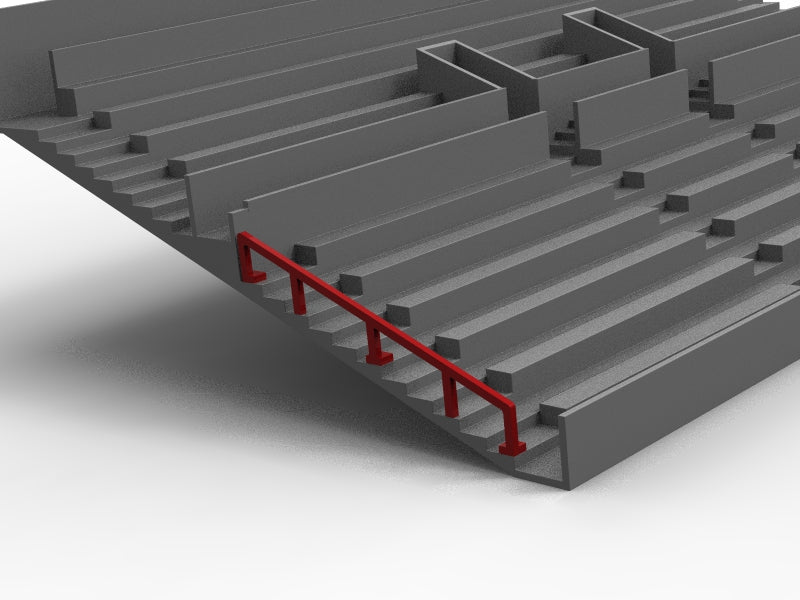 CORNER RAILING FOR THE LOWER TIER OF A SUBBUTEO STAND