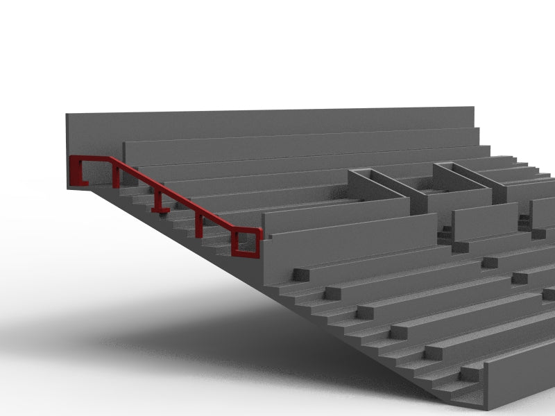 CORNER RAILING FOR THE UPPER TIER OF A SUBBUTEO STAND