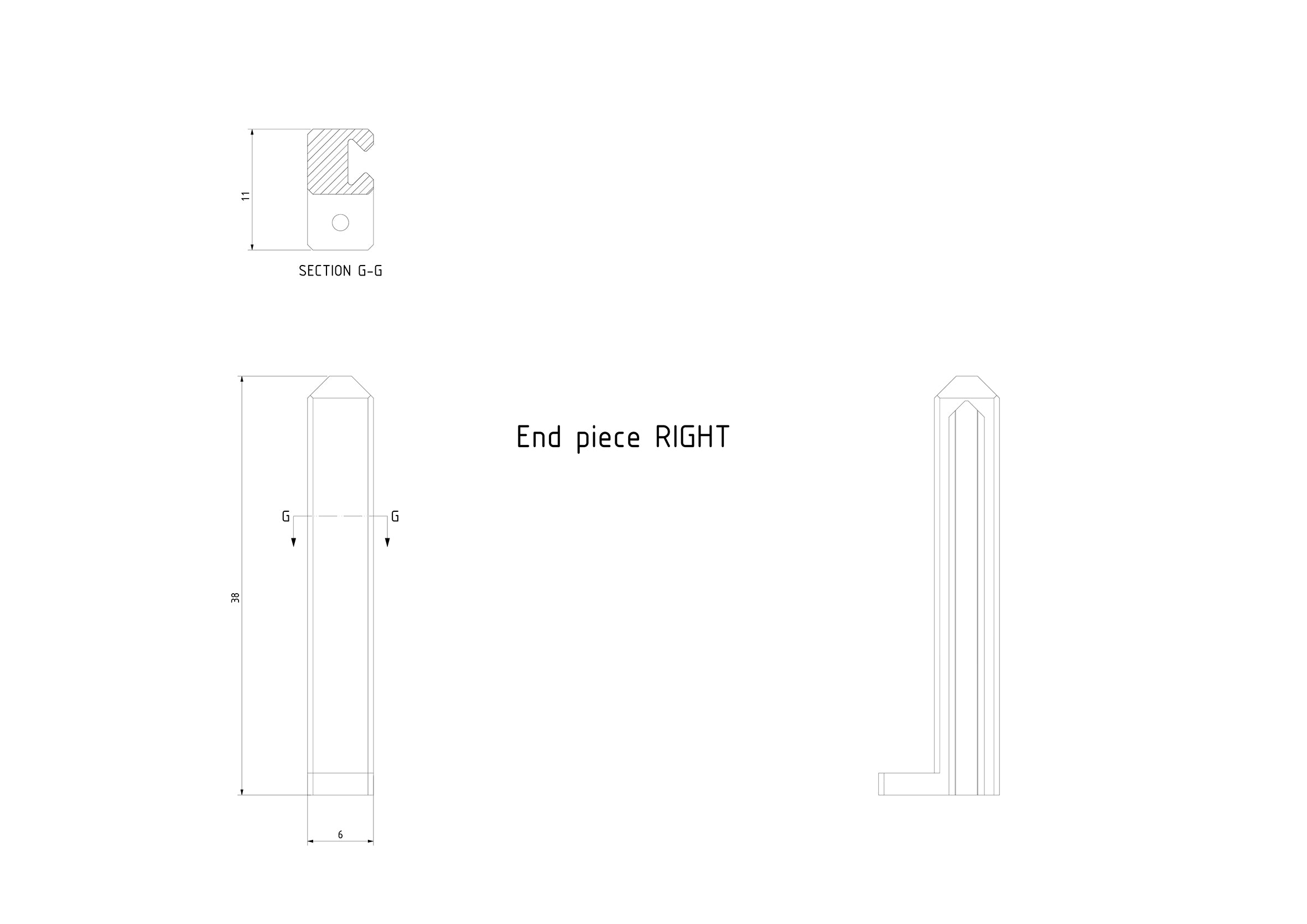 End piece Right Ultimate Fencing