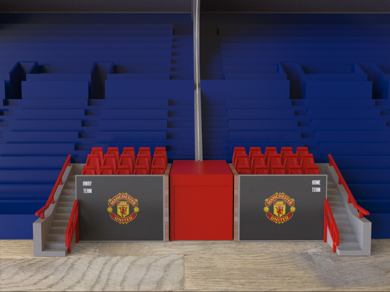 Replica Old Trafford Dugouts (set) with Players tunnel included