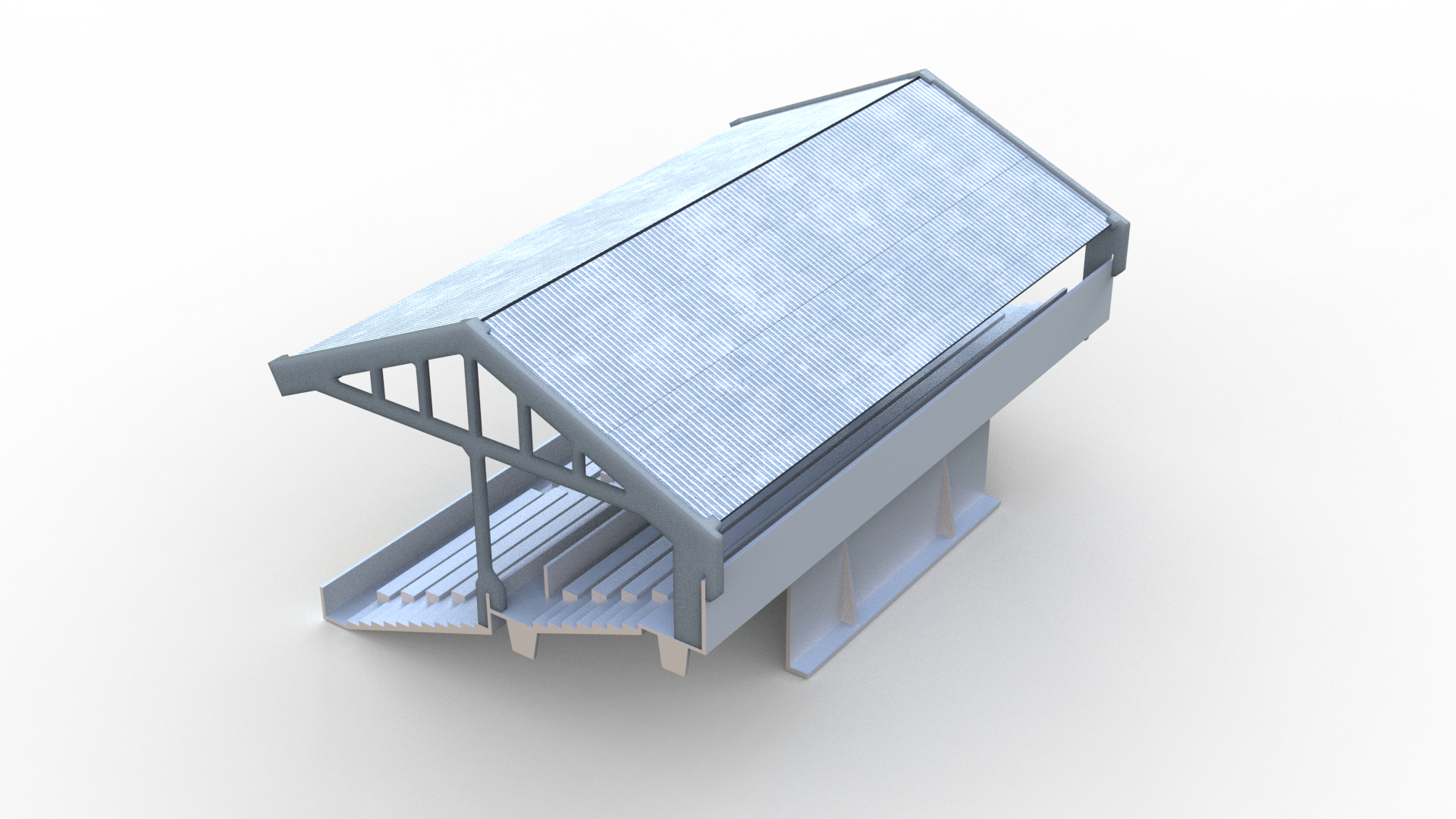 Roof construction for Subbuteo 61217 terrace