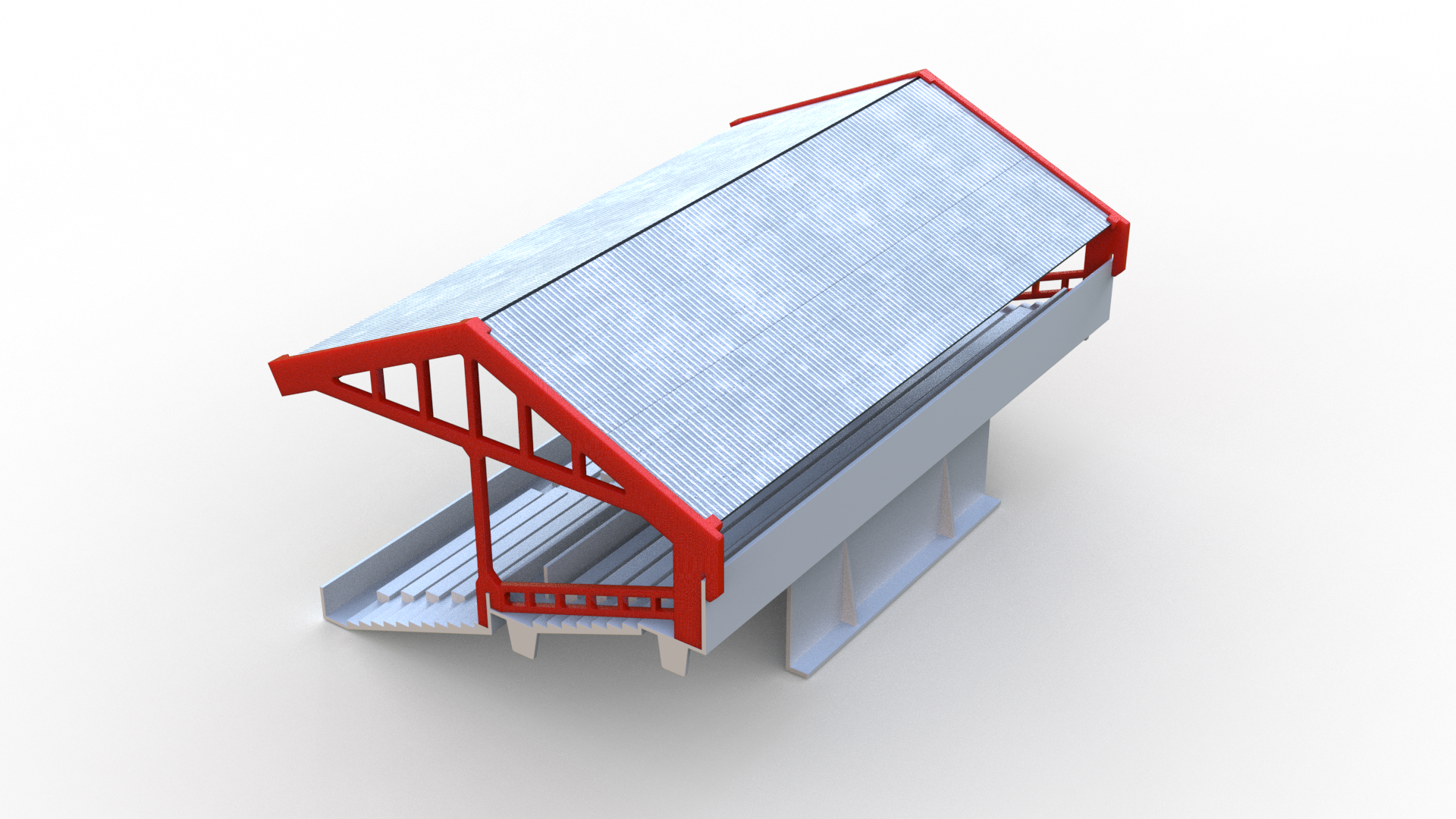 Roof construction for Subbuteo 61217 terrace