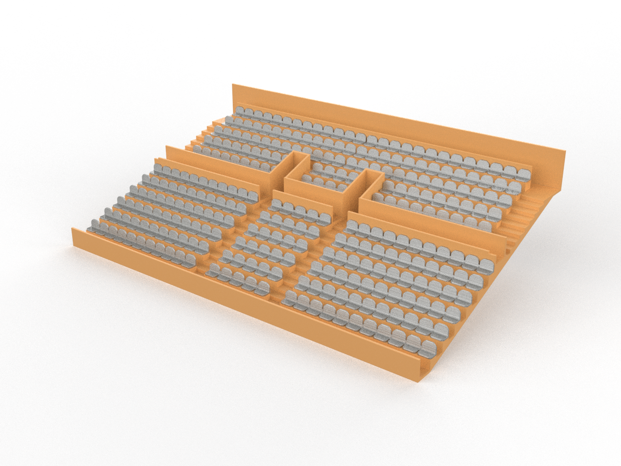 284 ROUNDED SEATS FOR A TWO TIER VINTAGE SUBBUTEO GRANDSTAND (REF C141 / C142)