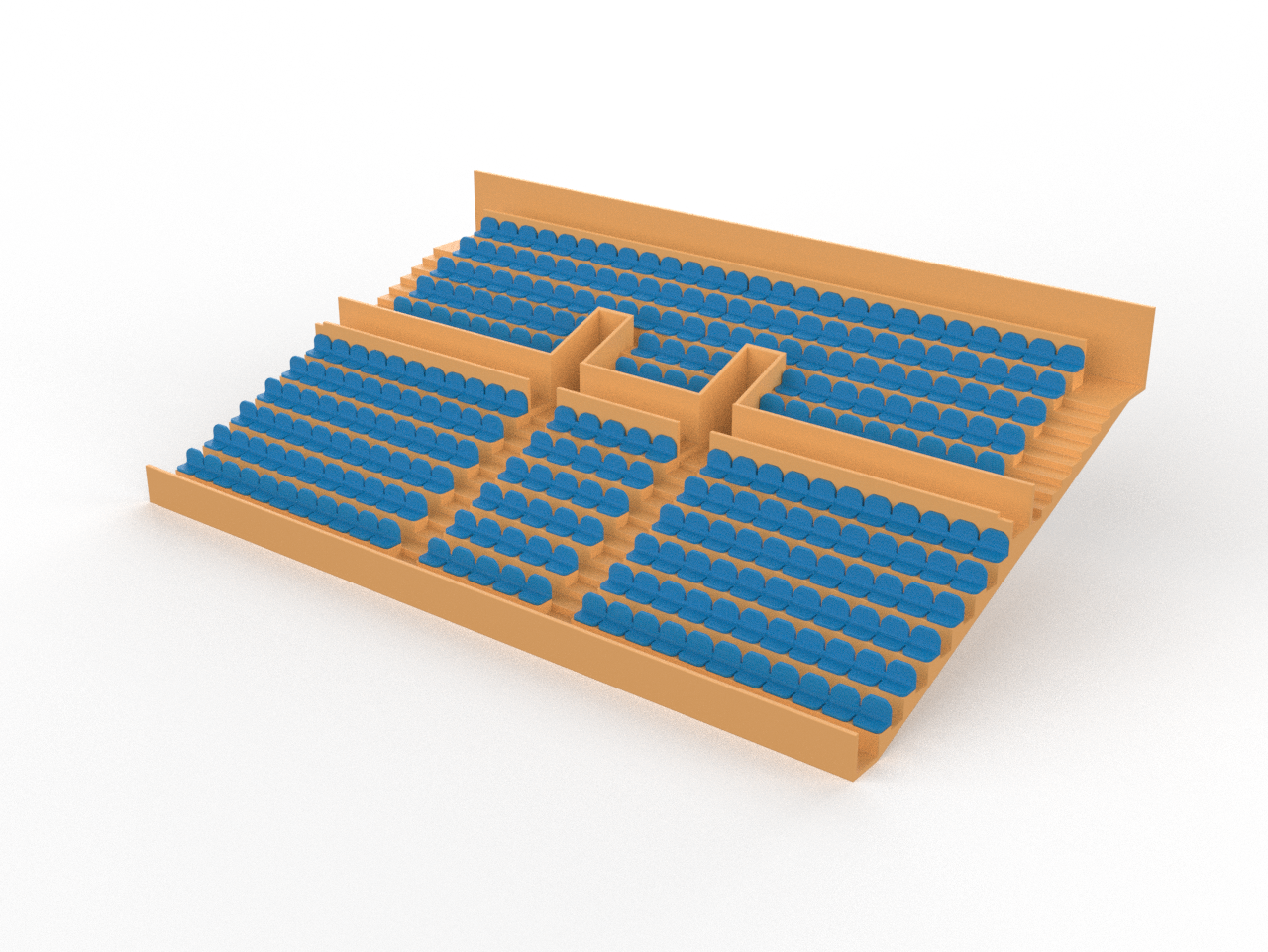 284 ROUNDED SEATS FOR A TWO TIER VINTAGE SUBBUTEO GRANDSTAND (REF C141 / C142)