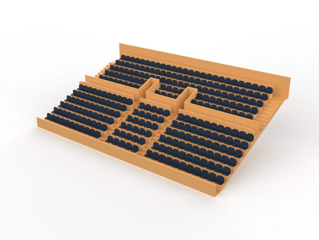 284 ROUNDED SEATS FOR A TWO TIER VINTAGE SUBBUTEO GRANDSTAND (REF C141 / C142)