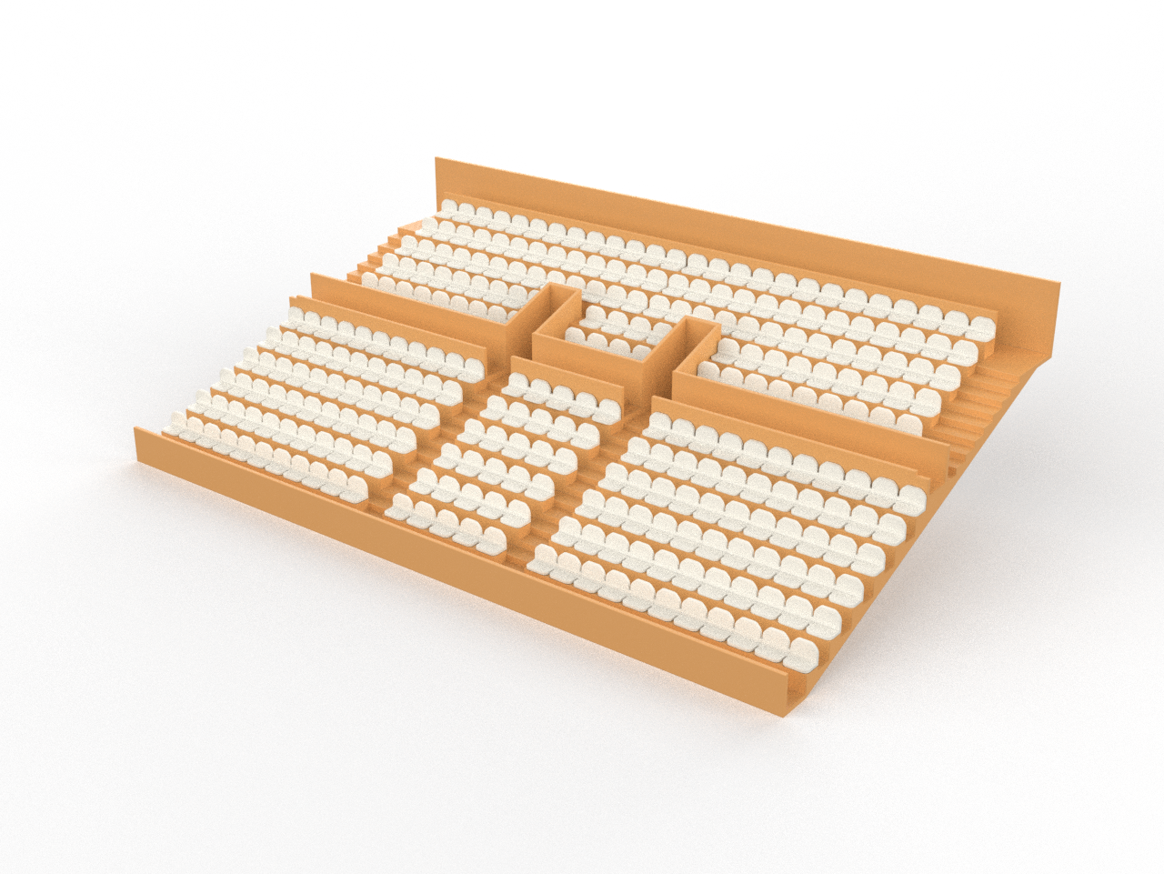 284 ROUNDED SEATS FOR A TWO TIER VINTAGE SUBBUTEO GRANDSTAND (REF C141 / C142)