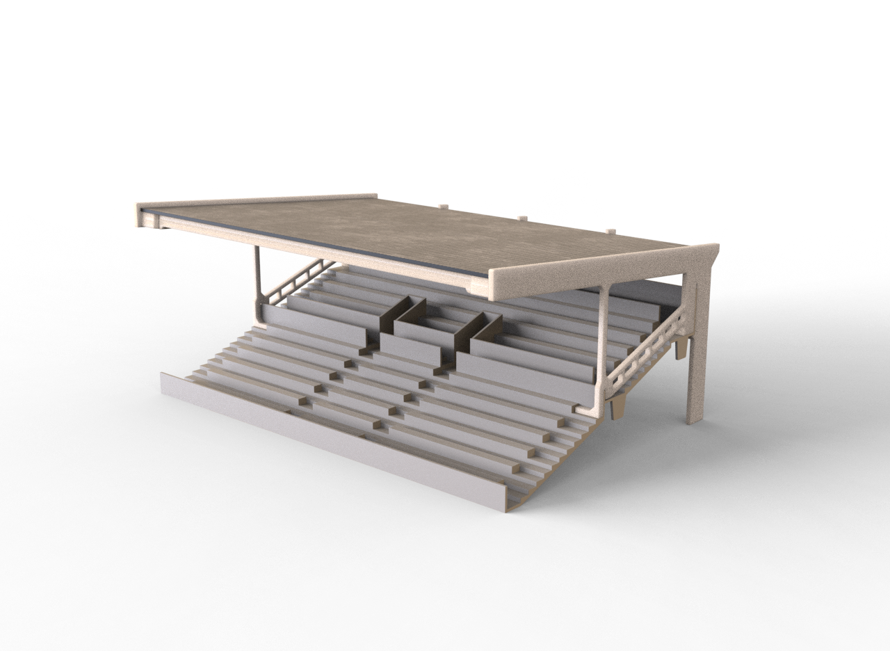 Straight roof construction for Subbuteo 61217 terrace