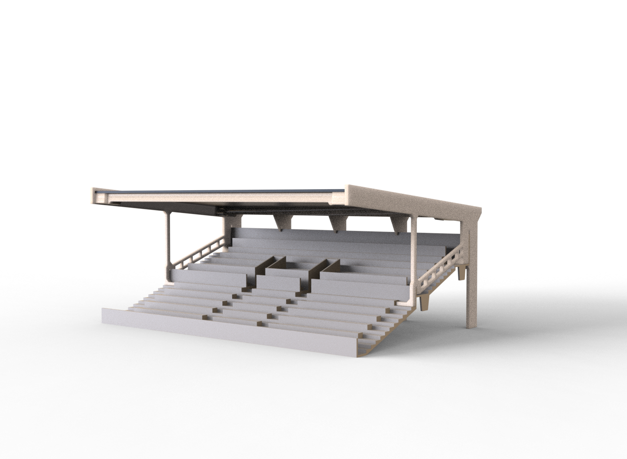 Straight roof construction for Subbuteo 61217 terrace