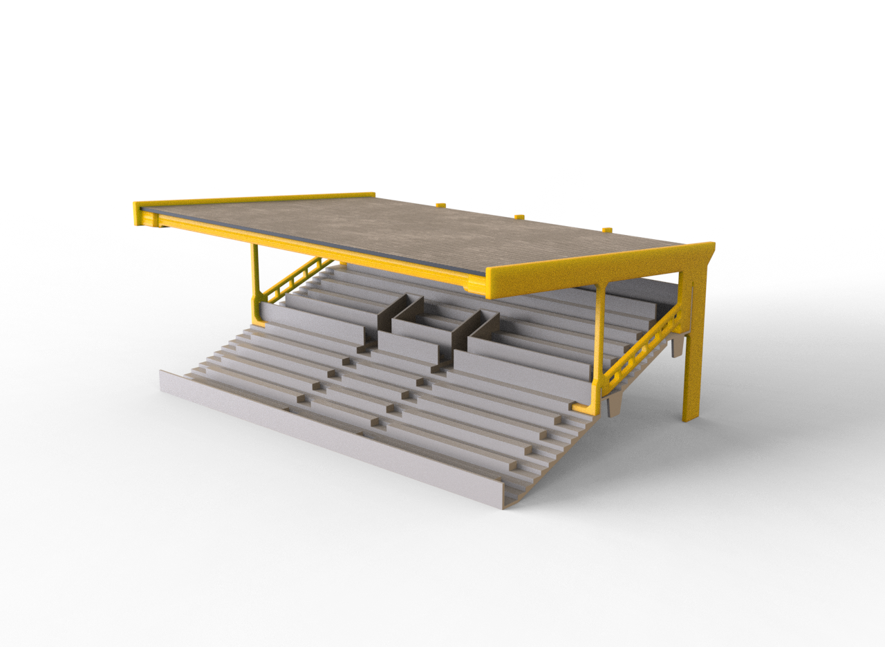 Straight roof construction for Subbuteo 61217 terrace