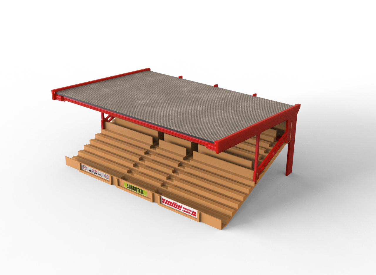 Straight roof construction for Subbuteo C142 terrace