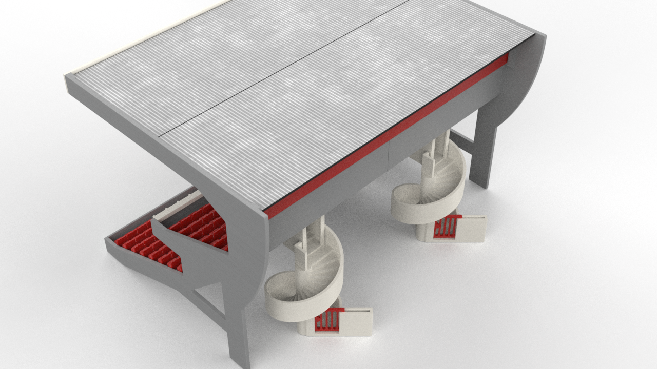 The APEX Grandstand Spiral stairs