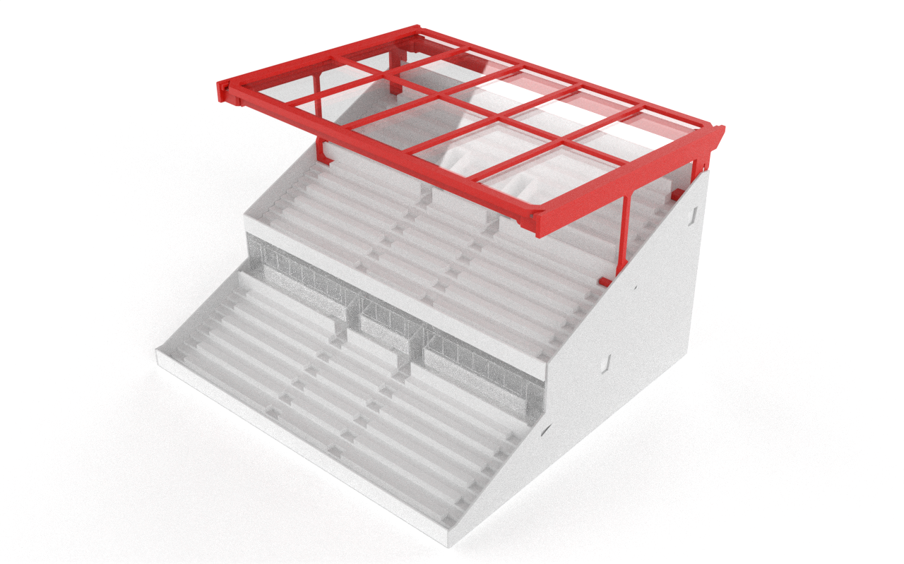 Transparent roof construction for Subbuteo 61216 Grandstand