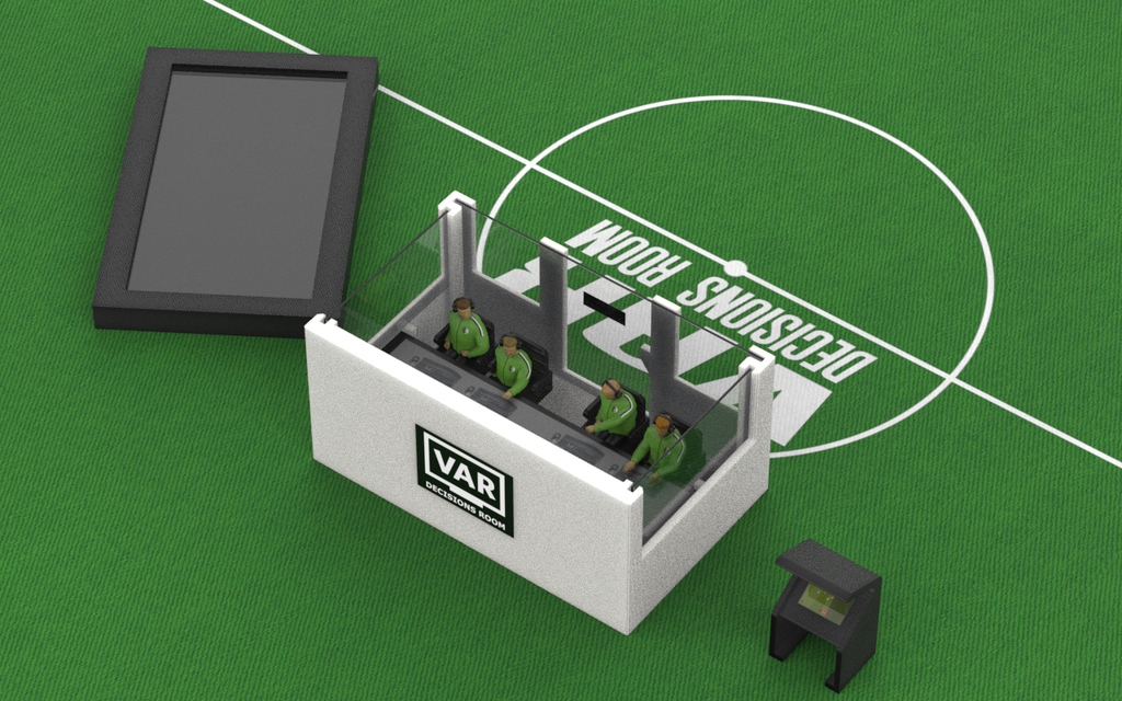 Miniature VAR Referees – Hand-Painted Subbuteo Accessory (Set of 4)