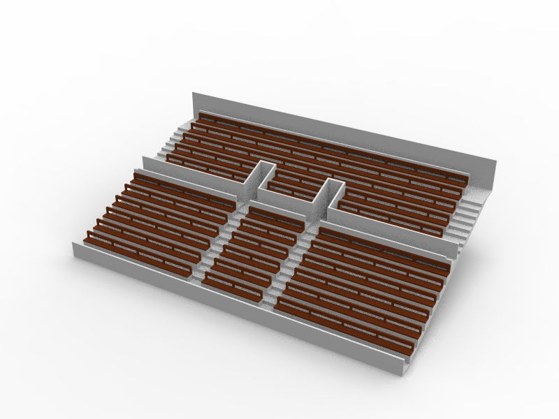 27 BENCHES FOR A TWO TIER VINTAGE SUBBUTEO GRANDSTAND (REF C141 / C142